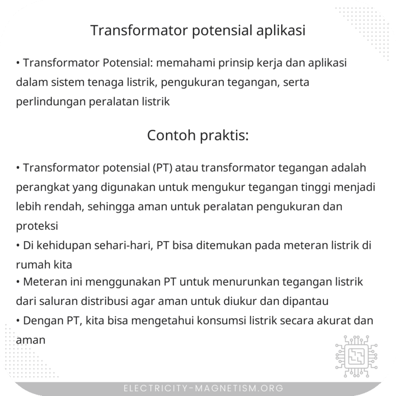 Transformator Potensial | Aplikasi