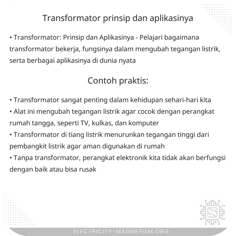 Transformator | Prinsip dan Aplikasinya