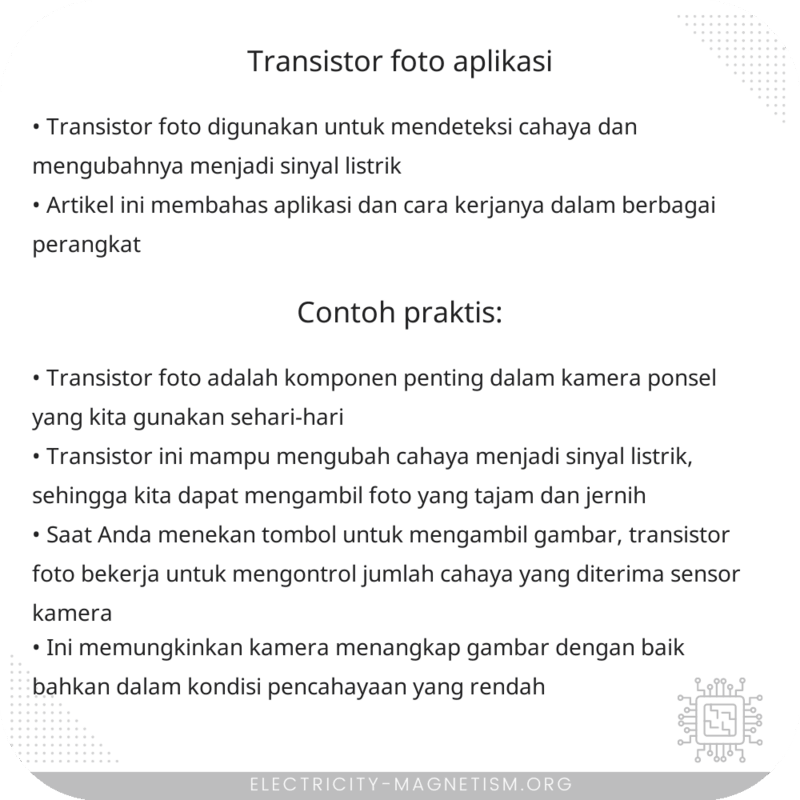 Transistor Foto | Aplikasi