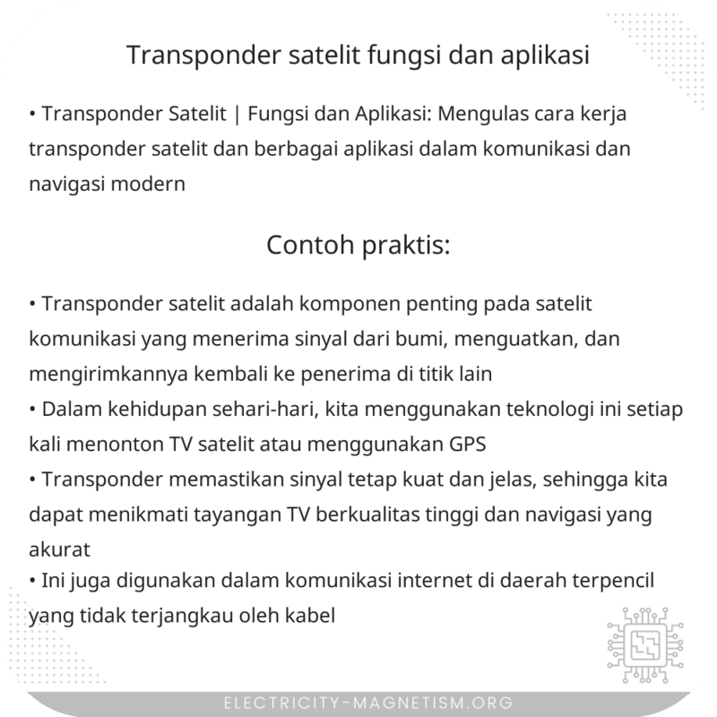Transponder Satelit | Fungsi dan Aplikasi