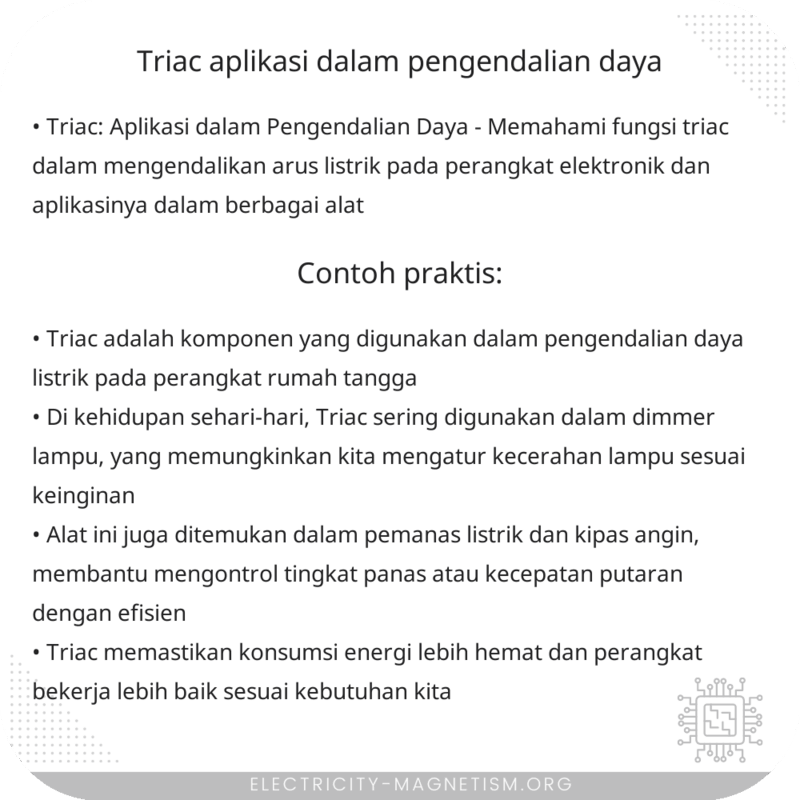 Triac | Aplikasi dalam Pengendalian Daya