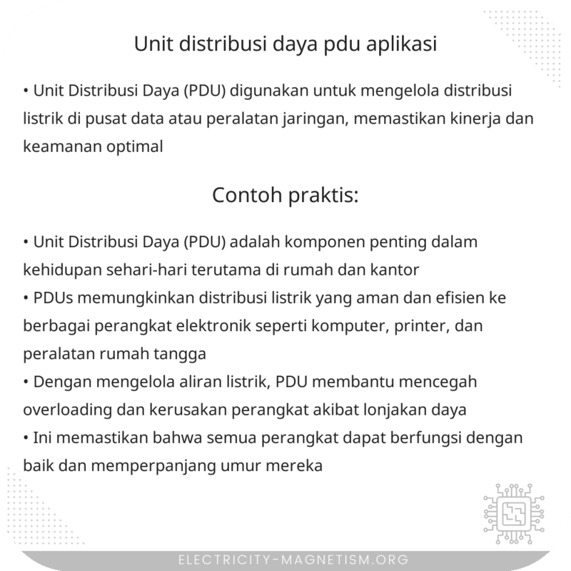 Unit Distribusi Daya (PDU) | Aplikasi