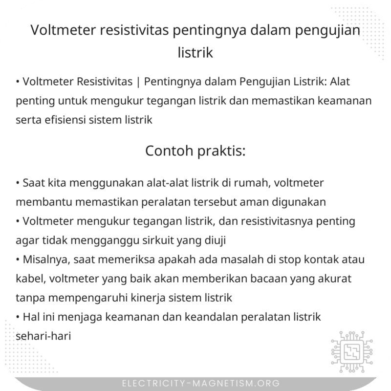 Voltmeter Resistivitas | Pentingnya dalam Pengujian Listrik